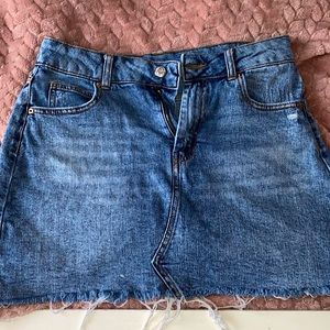 A jean mini skirt